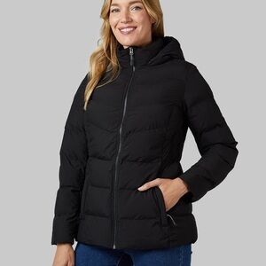 32 Degrees Black Midweight Puffer Jacket - Size Small